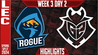 RGE vs G2 Highlights | LEC Spring 2024 W3D2 | Rogue vs G2 Esports
