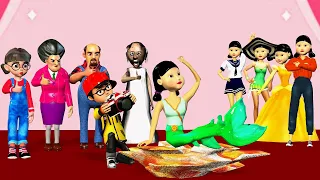 Scary Teacher 3D vs Squid Game Take Photos in Style Squid Game Doll Nice or Error 5 Times Challenge