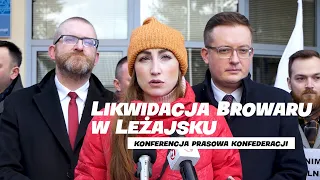 Likwidacja browaru w Leżajsku. Konferencja prasowa Konfederacji