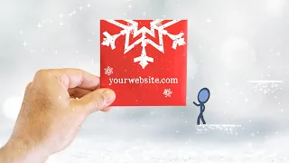 Animated Christmas Card Template - Stickman Festive Envelope