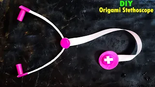 how to make stethoscope |how to make stethoscope at home with paper|origami stethoscope #stethoscope