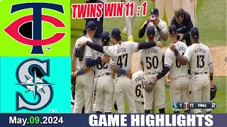 Minnesota Twins Vs. Mariners (05/09/24) FULL Game Highlights | MLB Season 2024