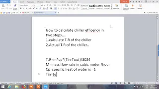 how to calculate chiller efficiency by 3 star