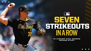 Paul Skenes strikes out SEVEN STRAIGHT batters to begin his second start for the Pirates!