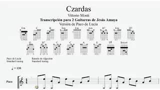 Czardas - Paco de Lucía feat - Tablatura por Jesús Amaya...