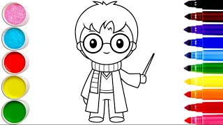 How to draw a cute small Harry Potter || Easy Drawing tutorial