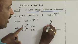 Signals & Systems - Fourier Transforms - working examples - 3 - UNIT II