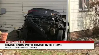 Driver crashes into Cleveland home after chase with Parma police