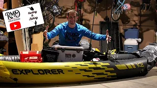 Inflatable Kayak Set Up (Intex Explorer) Engel Bait Cooler Unboxing