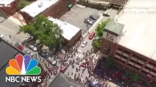 Drone Captures Video Of Car Plowing Into Crowd In Charlottesville | NBC News