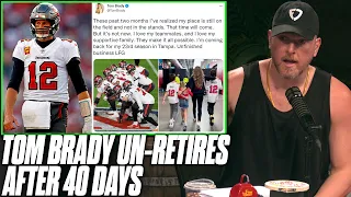 Pat McAfee Reacts To Tom Brady's Unretirement, Return To The Buccaneers