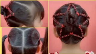 latest hairstyle || star shape hair tutorial || 2 min hairstyle for girls