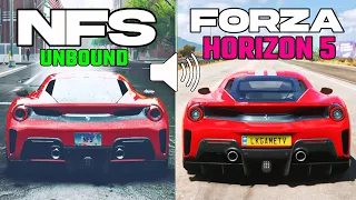 Need For Speed Unbound Vs Forza Horizon 5 | Direct Engine Sound Comparison (2023 Update)