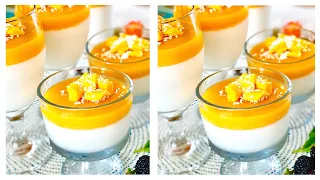 Coconut Mango Panna Cotta | Mango Dessert Recipe