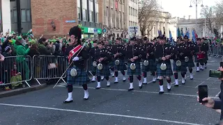 Dublin Fire Brigade Pipe Band at the St Patricks Day Parade Dublin 2019