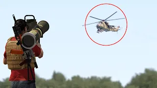 Russia’s Most Advanced Attack Helicopter destroyed by fire MI-24P: ,Kharkiv Ukraine - ARMA 3