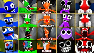 ROBLOX Rainbow Friends ALL JUMPSCARES vs NEW Minecraft vs Garry's Mod vs Mobile