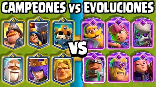 EVOLVED CARDS vs CHAMPIONS | NEW CHAMPION | Clash Royale