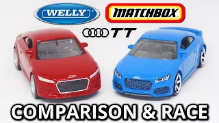 Matchbox VS Welly 1/60 | Audi TT RS & Audi TT Coupe | Comparison & Race