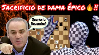 SACRIFICIO DE DAMA BRUTAL DEL OGRO😱🔥!! Kasparov vs. Rey Enigma La Revancha (París 2022).