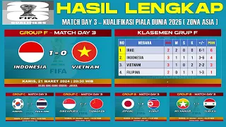 Timnas Indonesia 1-0 Vietnam | Hasil Kualifikasi Piala Dunia 2026 ( ZONA ASIA )  - Live RCTI