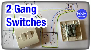 Wiring Diagram Using a 2 Gang Switch to Control 2 Independent Lights Using the 3 Plate Wiring Method