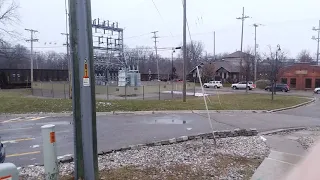 Great lakes central railroad train heading south through mt pleasant mi