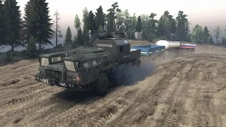 SpinTires обзор мода ( MAZ 2 доработка ) Автопоезд!