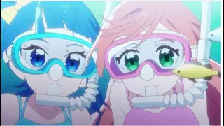 Hirogaru Sky Precure ep 30 Underwater diving scene!