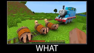 Minecraft wait what meme part 348 realistic minecraft Thomas the train