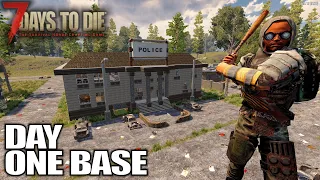 Day One Base on Nitrogen Map | 7 Days to Die Alpha 19 Gameplay | E01