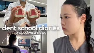 dent school diaries ✧ productive study with me, new scrubs, root canal clinic