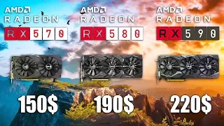 RADEON RX 570 vs RX 580 vs RX 590 Test in 9 Games