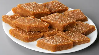 Most Delicious Rice Caramel Barfi | You'll Need 1 Cup Rice & Sugar | Rice Caramel Halwa | Rice Halwa