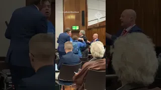 Anti-Brexit protester Steve Bray removed from Tory party conference event