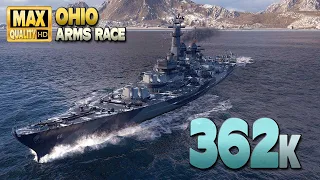Battleship Ohio: Arms race on map Northern Waters - World of Warships