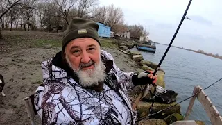 Рыбалка на базе "Русалочка", река Днестр, январь 2021