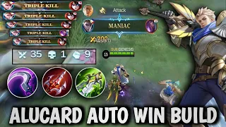 35 KILLS + MANIAC!!FINALLY  FOUND ALUCARD BROKEN BUILD AND EMBLEM | MOBILE LEGENDS