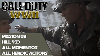 Hill 493 ALL MEMENTOS and ALL HEROIC ACTIONS Call of Duty: WWII