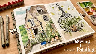 ASMR  Drawing and Watercolor Painting 🌿 Relaxing Art