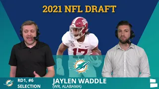 Jaylen Waddle Picked By Miami Dolphins With Pick #6 In 1st Round of 2021 NFL Draft - Full Analysis