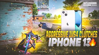 3.1 UPDATE AGGRESSIVE CLUTCHES🔥IPHONE 13 SMOOTH + EXTREME PUBG / BGMI TEST 2024⚡️5 FINGER GAMEPLAY