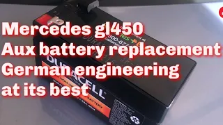 Mercedes GL450 battery warning, replace auxiliary battery. The germans don't like it simple.