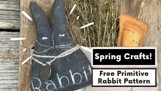 Spring Crafts 2024 free Primitive Rabbit Pattern