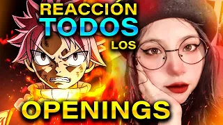 REACCIONANDO POR PRIMERA VEZ A TODOS LOS OPENINGS DE FAIRY TAIL 1-26 || MI TOP 5