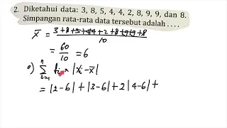 Diketahui data : 3,8,5,4,4,2,8,9,9, dan 8, simpangan rata rata data tersebut adalah