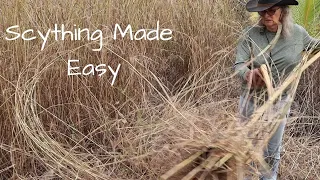 Using a Scythe to Cut Tall Clumping Grass