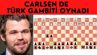 Carlsen de Türk Gambiti Oynadı! (Makine Gibi)