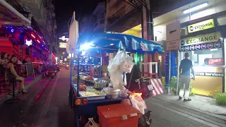 {4K} Pattaya: Night life on beach road, soi 7, soi 8. April 2023. Thailand V#181
