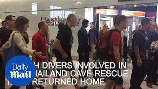 British divers involved in Thai cave rescue return home